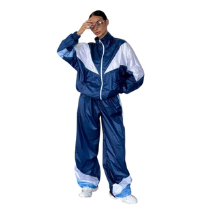 Women's High Quality 100% Nylon Windbreaker <b>Tracksuit</b> / Summer Lightweight Waterproof Zip Jacket Baggy Pants Rain <b>Tracksuits</b> - Product Image 1