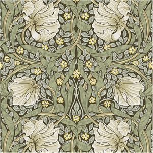 Papier peint floral vintage à coller et à décoller, motif botanique vert sauge/jaune William Morris, 17 motifs muraux pour la décoration de la maison, de la cuisine et de la chambre - Product Image 6