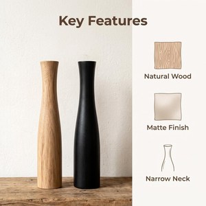 Vase à fleurs en bois, lot de 2 pièces de tailles différentes, jardinières en bois de bonne qualité, décoration de table, vente chaude - Product Image 6