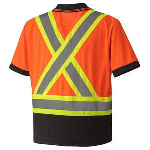 Customize Design Polyester Safety Polo Shirt Hi Vis <b>Security</b> Uniform Yellow Navy Reflective Uniform Polo Shirts High Quality - Product Image 2