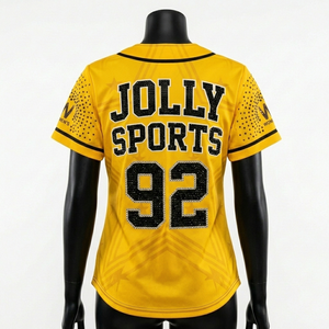 Maillot de baseball pour femmes, 180 GSM, mélange de polyester et de coton, gris foncé, noir, blanc, impression personnalisée du logo, maillot de baseball en coton pour femmes - Product Image 6