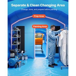 Cabina de Pintura Inflable Portátil de 23x13x9 Pies con Sopladores de 480W+750W y Área de Cambio de Filtro de Algodón Grande - Product Image 4