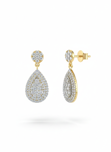 Boucles d'oreilles en diamant taille poire pour femmes, diamant naturel et cultivé en laboratoire - Product Image 2