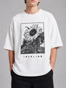 Camiseta Extra Grande para Hombre con Estampado Floral de Girasoles, Cuello Redondo, Manga Corta, Algodón Jersey, Transpirable, Informal, Diseño Gráfico, OEM 2026 - Product Image 5