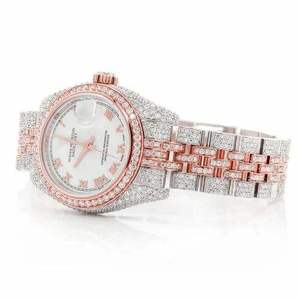Luxury Silver Stainless Steel <b>Diamond</b> Bezel 40mm Sapphire Glass Marble Dial Day Display Business Classic Jubilee <b>Watch</b> - Product Image 2