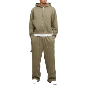 Conjunto Deportivo de 2 Piezas para Hombre, Sudadera con Capucha y Cremallera, Estilo Urbano, Nuevo Diseño, Personalizable, Felpa Francesa de Algodón - Product Image 1