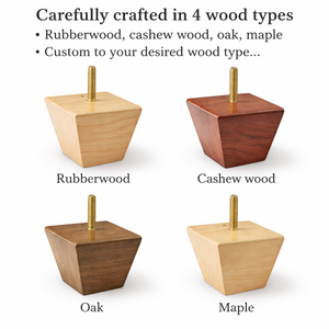 ขาโซฟาไม้เนื้อแข็งพร้อมน็อตยึด ขาเฟอร์นิเจอร์ไม้ทรงสี่เหลี่ยมสำหรับเปลี่ยนขาโซฟา ตู้ โรงงาน รับผลิตแบบ OEM - Product Image 2