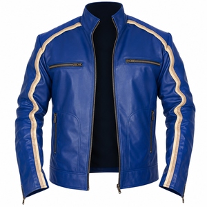 Mens Casual <b>Leather</b> <b>Jacket</b> Stand Collar <b>Winter</b> High Quality Custom Plus Size Zipper Front Nonwoven Reversible Eco Friendly Style - Product Image 6