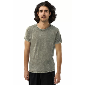 T-shirts en coton délavé écologiques de haute qualité OEM pour hommes – Respirants, séchage rapide, coupe ample, col rond, style streetwear décontracté - Product Image 5
