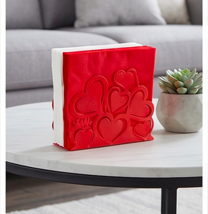 Porte-serviettes moderne en métal rouge au design chic, parfait pour la maison, la cuisine, la salle à manger et l'utilisation en restaurant - Product Image 4