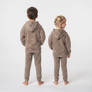 Chándal de Algodón con Lavado Ácido de Alta Calidad para Niños Unisex, Sudadera con Capucha y Cremallera Completa, Hombros Caídos, Talla Grande - Product Image 4