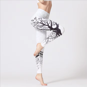 New Custom OEM Women's Solid Summer Breathable Anti-Bacterial Spandex/Polyester Yoga <b>Leggings</b> Gym Fitness Wear - Product Image 1