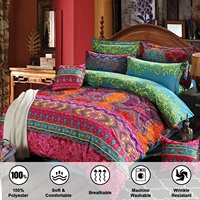 Parure de lit d'hiver, taie d'oreiller, taille Queen King, linge de lit, couvre-lit, bohème, édredon 3D, ensembles de literie, housse de couette