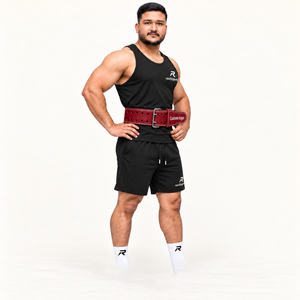 Cinturón de Levantamiento de Pesas de Cuero de Marca Privada con Hebilla de Doble Punta para Hombres, Entrenamiento de Fuerza, Powerlifting, Gimnasio, Fabricante Mayorista - Product Image 2