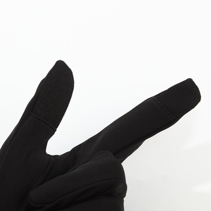 Guantes de Ciclismo de Invierno Unisex con Logotipo Personalizado al por Mayor, de Forro Polar de Poliéster, Cálidos, Antideslizantes, de Dedo Completo, Negros, para Esquí - Product Image 3