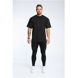 Camiseta Casual de Alta Calidad para Hombre, Talla Grande, Venta al por Mayor, 95% Algodón, 5% Elastano, 180g, Dobladillo Curvo, Transpirable, Jersey Liso - Product Image 2