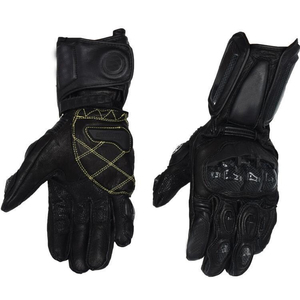 Guantes de Motocicleta de Cuero Rojo y Negro Transpirables con Protección Rígida en los Nudillos para Conducir en Verano - Product Image 1