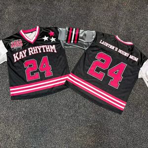 Custom Design 100% Boxy Mesh Sportswear American Football Jersey Tops Short Sleeve Embroidered Logo Sublimated T-Shirts for Men - Product Image 2