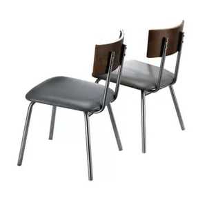 Chaise de salle à manger de luxe en velours blanc capitonné, chaise d'appoint moderne à base de traîneau noir, chaise de cuisine rembourrée à dossier ailé, ensemble de meubles - Product Image 4