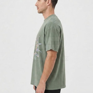 Camiseta Informal con Estampado Reflectante para Hombre, Ligera, de Algodón, Cuello Redondo, Suave, Transpirable, Prenda Esencial para el Día a Día - Product Image 6