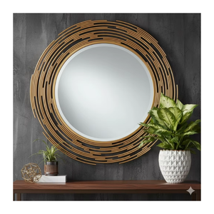 Miroir mural élégant et luxueux avec cadre en fer, design moderne, miroir décoratif pour salon, chambre à coucher, intérieur de maison, vente en gros - Product Image 5