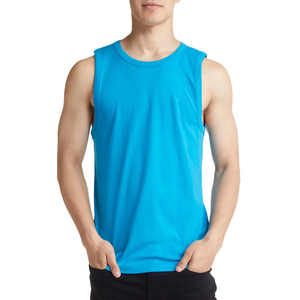 Camiseta Deportiva de Secado Rápido para Hombre, Chaleco Deportivo de Fitness, Poliéster/Algodón, Cuello Redondo, 180g - Product Image 1