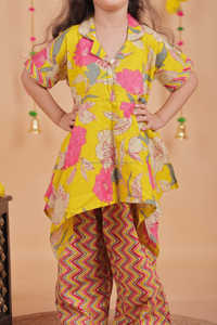 ชุดเสื้อผ้าเด็กผู้หญิงผ้าฝ้ายแขนสั้นลำลองสีพื้นสำหรับเด็กอายุ1-5ปี - Product Image 3