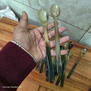 Nuevo Diseño, Servidor de Ensalada Hecho a Mano con Cuerno de Buey, Lujoso y Ecológico, Mango Largo, Artesanía, Multicolor, Utensilio de Cocina para Fiestas, el Mejor - Product Image 5