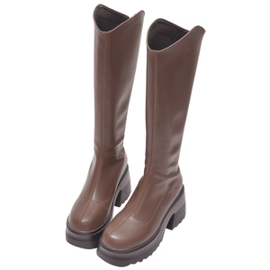 Botas Altas de Mujer Ann'S Brown, de Cuero Genuino, con Plataforma y Tacón Alto, Botas Largas de Moda para Invierno - Product Image 1