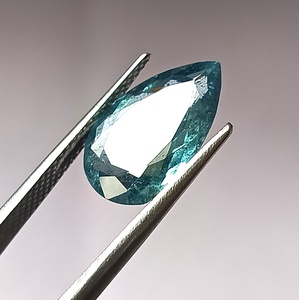 Aigue-marine naturelle bleue Santa Maria de 3,70 carats, taille poire facettée, translucide, pierre précieuse non montée - Product Image 4