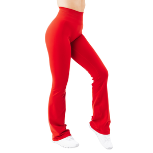 Leggings Deportivos de Cintura Ultra Alta para Mujer, Diseño Flare, Sin Costuras, Color Rojo, Elásticos, para Yoga, Gimnasio, Fitness, Control de Abdomen, Ropa Deportiva, Ajuste Profesional - Product Image 3