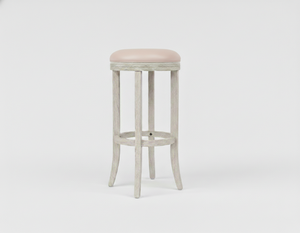 Tabouret de bar moderne à cadre circulaire en bois de caoutchouc massif, tabouret de bar minimaliste en bois de caoutchouc avec siège rond - Product Image 1