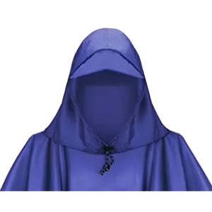 Veste de pluie réversible imperméable et coupe-vent en polyester vert enduit de PVC pour l'automne/hiver avec fermeture éclair et boutons - Product Image 2