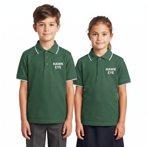 <b>Kids</b> Green Polo Shirt Short Sleeve Turn Down Collar Custom Logo School Wear Regular Fit Unisex Children's Leisure Top - Product Image 1