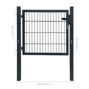 Portail de clôture en acier anthracite 39,4x39,4 pouces, élégant treillis et portail de jardin - Product Image 6