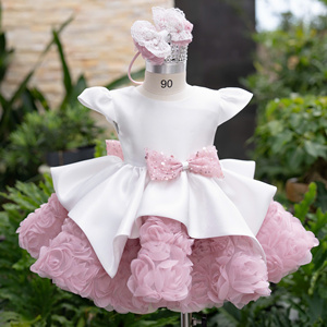 1 Nhung Nguyen Custom Girls 3D Rose Dress, Elegant <b>Kids</b> Princess Party Dress, OEM/ODM Manufacturer - Product Image 3