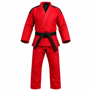 Kimonos de Jiu-Jitsu personnalisés rouges, Kimono BJJ noir en tissage perlé de 350 à 550 grammes, Vente en gros de Gis BJJ brésiliens 100% coton de la meilleure qualité - Product Image 3