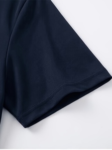 Camiseta de Manga Corta para Hombre, Corte Ajustado, Color Azul Marino, 100% Algodón, Transpirable, Cuello Redondo, Tejido de Punto, Diseño Liso - Product Image 4