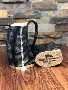 Auténtica Jarra de Cuerno Vikinga de Estilo Medieval, Hecha a Mano con Diseño de Cuentas Naturales, Hecha de Cuerno de Búfalo - Product Image 2