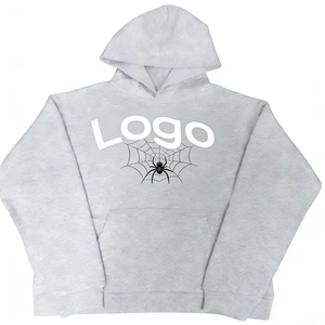 Sweat-shirt à capuche unisexe, imprimé toile d'araignée, coton, décontracté, pull d'automne, coupe classique, logo sur le devant - Product Image 2