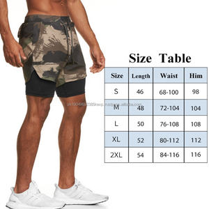 Short de sport GYM taille moyenne à séchage rapide avec logo imprimé en gros Pantalon de course Camouflage 2 en 1 Short de fitness - Product Image 6