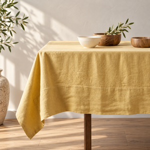 Nappe de table en lin de lin pur, faite à la main, douce au toucher, lavable, de luxe, pour usage domestique, qualité supérieure - Product Image 2