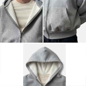 Sudadera con capucha oversize para hombre, personalizada, de doble capa, con cierre interior en contraste, hombros caídos, forro térmico, estilo streetwear, al por mayor - Product Image 5