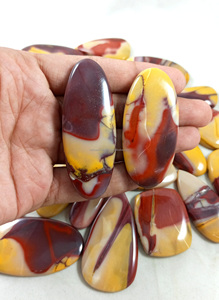 Mookaite Jasper Cabochons Natural Loose Gemstones Yellow/<b>Red</b> Third Party Certified for DIY Jewelry Making Wholesale Bulk - Product Image 3
