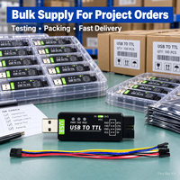 Modules de conversion de signal série USB vers TTL FT232RNL en stock, adaptateur UART 3.3V 5V, carte de programmation avec câble 8 broches en vrac