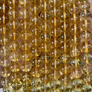 Venta al por Mayor de Cuentas Redondas de Citrino 100% Natural Genuino de 8mm, Cuarzo Amarillo Liso, Hilo de Piedras Preciosas para la Fabricación de Joyería - Product Image 1