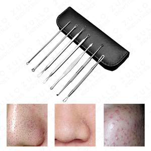 Top Quality 7 Piece Stainless Steel Acne Comedone Extractor Kit Blackhead Blemish and Pimple Removal Facial <b>Tools</b> - Product Image 3