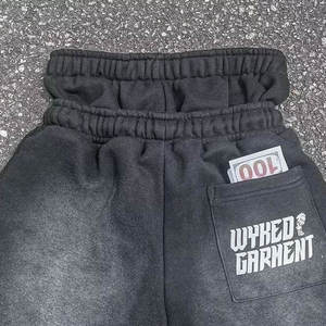 Shorts d'été imprimés pour hommes grande taille avec logo personnalisé, en tissu peigné nylon-coton, motif uni, décontractés - Product Image 5