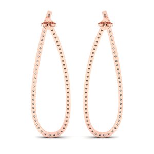 REYES, nuevo diseño, pendientes colgantes de oro rosa de 14 quilates con corte redondo de 1,8 quilates, pendientes de moissanita para mujer, regalo perfecto de aniversario, joyería fina - Product Image 4