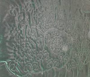 Tissu en velours vert foncé de qualité supérieure, brodé de motifs floraux, sur velours doux, pour robes de créateur et matériaux artisanaux - Product Image 3